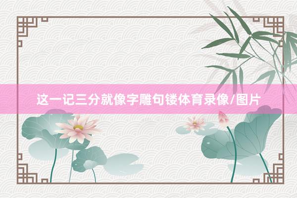 这一记三分就像字雕句镂体育录像/图片